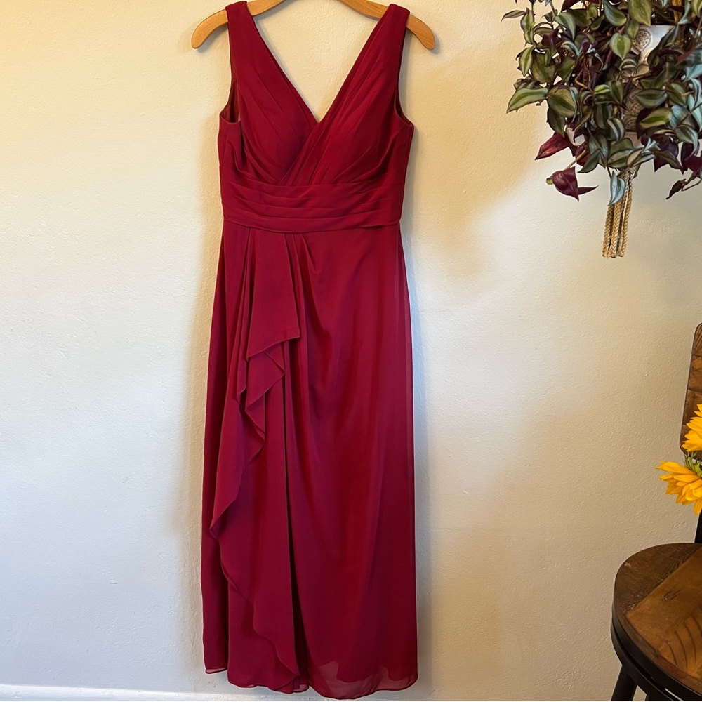Azazie Burgundy A-line Bridesmaid Dress